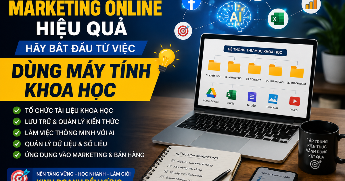 Dùng máy tính khoa học để học marketing online hiệu quả